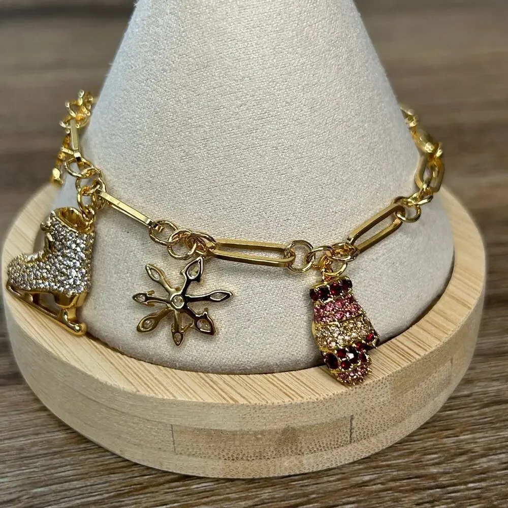 New! Kate Spade New York Winter Snow Day Charm Bracelet - Picture 3 of 7